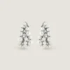 Pendientes de clip Crystal Pearl en metal, cristales y perlas Pendientes de clip Crystal Pearl en metal, cristales y perlas
