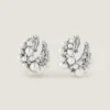 Pendientes de clip Crystal Pearl en metal, cristales y perlas Pendientes de clip Crystal Pearl en metal, cristales y perlas