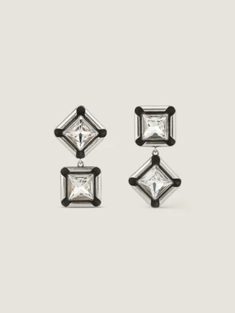 Pendientes Deconstructed Crystals en metal y cristales