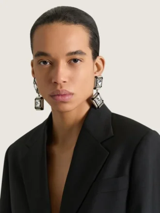 Pendientes Deconstructed Crystals en metal y cristales