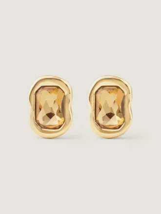 Pendientes esculturales de cristal en metal y cristales