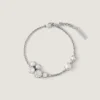 Pulsera y collar de perlas y cristales en metal, cristales y perlas