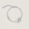 Pulsera y collar de perlas y cristales en metal, cristales y perlas