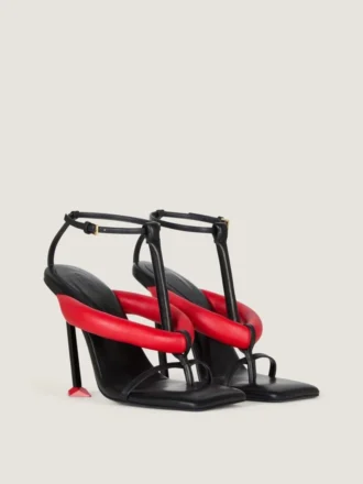 Sandalias de tacón bicolor Boudoir en piel napa