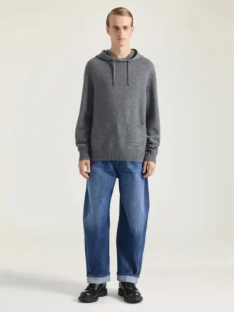 Sudadera con capucha de punto de cachemira