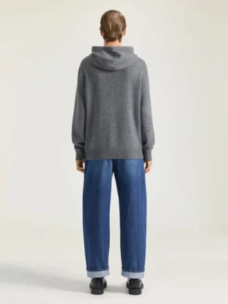 Sudadera con capucha de punto de cachemira