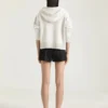 Sudadera con capucha y cremallera en lana y cachemira Sudadera con capucha y cremallera en lana y cachemira