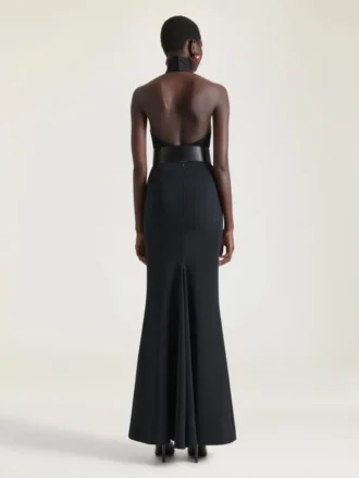 Top con cuello halter de viscosa con cristales