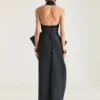 Falda midi de polifaille con detalle de lazo Falda midi de polifaille con detalle de lazo