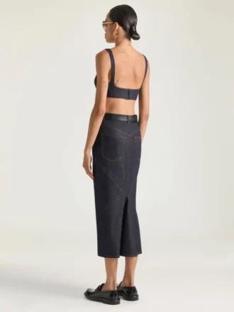 Top tipo sujetador en denim sin tratar