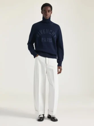Jersey de cuello alto de algodón con bordado «Givenchy Paris»