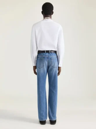 Camisa Slim Fit de popelín con perlas bordadas