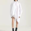Vestido camisero asimétrico de algodón con detalle de lazo