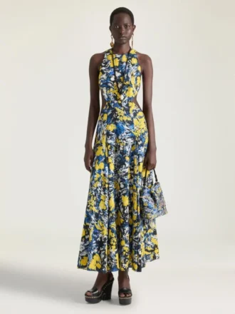 Vestido con aberturas y estampado floral