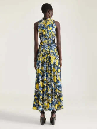 Vestido con aberturas y estampado floral
