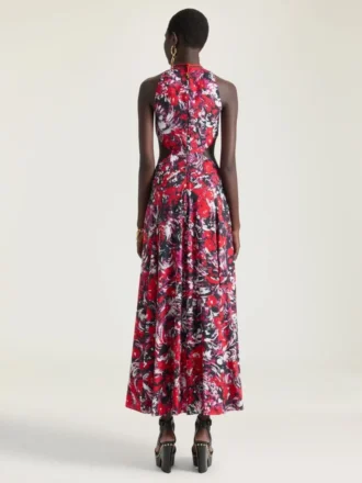 Vestido con aberturas y estampado floral