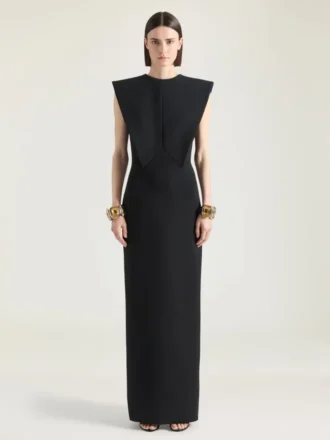 Vestido de noche estructurado de lana