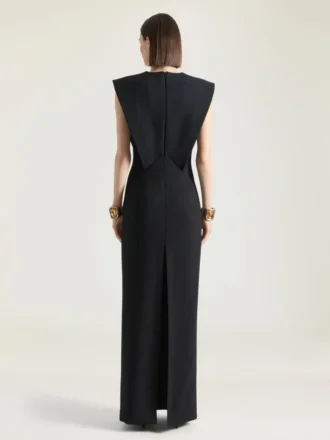 Vestido de noche estructurado de lana