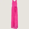 Vestido drapeado con cuello halter en jersey Vestido drapeado con cuello halter en jersey