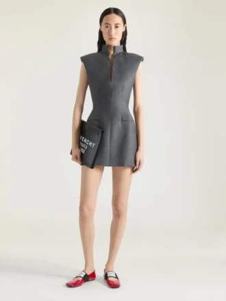 Vestido entallado sin mangas de lana