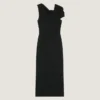 Vestido lápiz drapeado en crepé cady Vestido lápiz drapeado en crepé cady