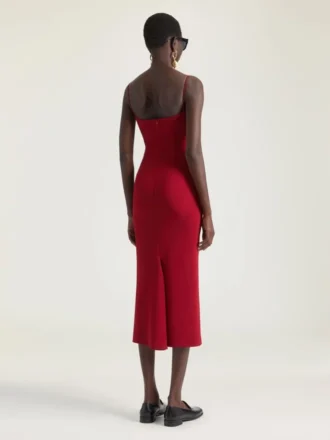 Vestido midi con cortes en crepé cady