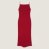 Vestido midi con cortes en crepé cady Vestido midi con cortes en crepé cady