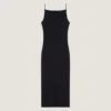 Vestido midi con cortes en crepé cady Vestido midi con cortes en crepé cady