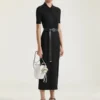 Vestido polo midi de punto con efecto segunda piel Vestido polo midi de punto con efecto segunda piel