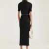 Vestido polo midi de punto con efecto segunda piel Vestido polo midi de punto con efecto segunda piel