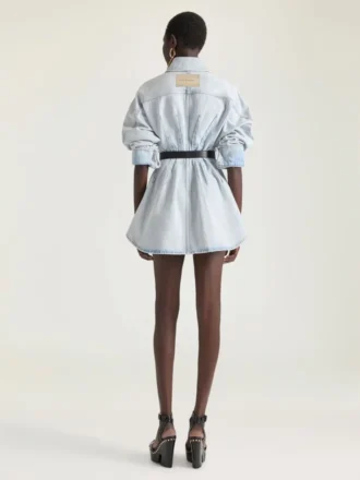 Vestido tipo capullo en denim azul claro
