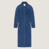 Vestido tipo capullo en denim azul medio Vestido tipo capullo en denim azul medio