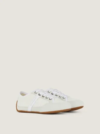 Zapatillas de corte estrecho en malla y ante
