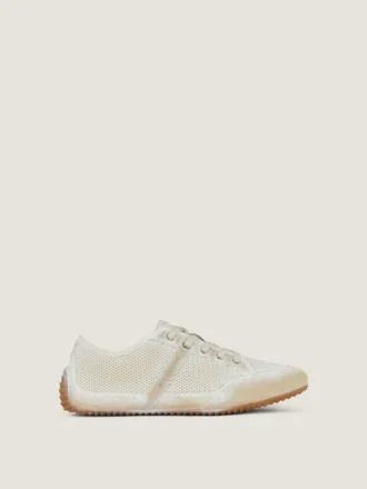Zapatillas deportivas de corte estrecho en malla pintada y ante