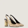 Zapatos de tiras traseras en piel con efecto espejo Zapatos de tiras traseras en piel con efecto espejo