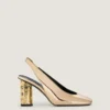 Zapatos de tiras traseras en piel con efecto espejo Zapatos de tiras traseras en piel con efecto espejo